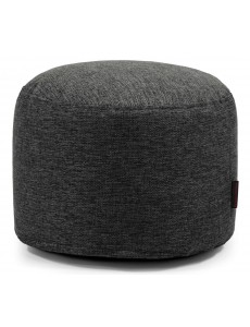 Pouf rond tissu gris foncé
