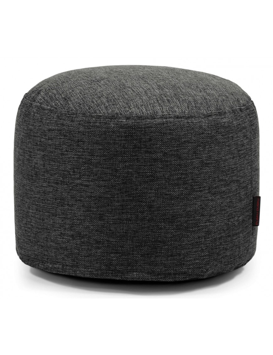 Pouf rond tissu gris foncé