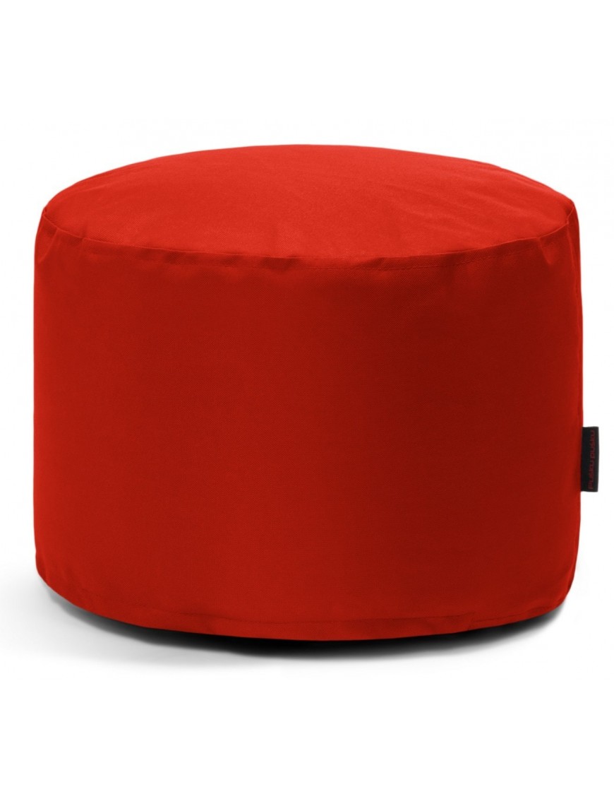 Pouf rond en tissu rouge