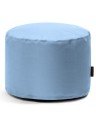 Pouf rond en tissu bleu clair