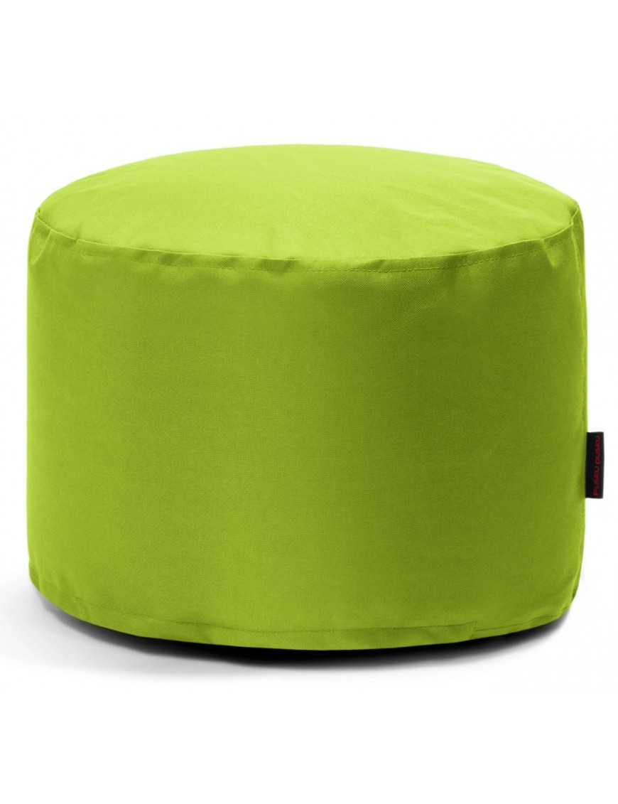 Pouf rond en tissu citron vert
