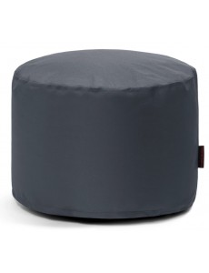 Pouf rond en tissu gris foncé