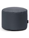 Pouf rond en tissu gris foncé