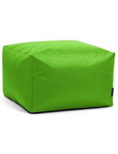 Pouf carré en tissu vert fluo