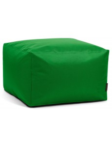 Pouf carré en tissu vert