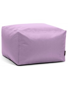 Pouf carré en tissu violet poudré