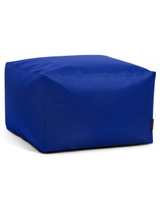 Pouf carré en tissu bleu