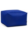 Pouf carré en tissu bleu