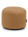 Pouf rond en tissu camel