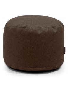 Pouf rond en tissu chocolat