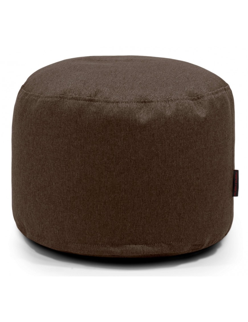 Pouf rond en tissu chocolat