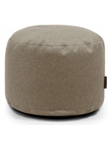Pouf rond en tissu gris