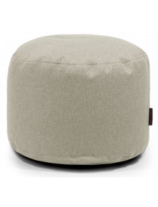 Pouf rond en tissu silver