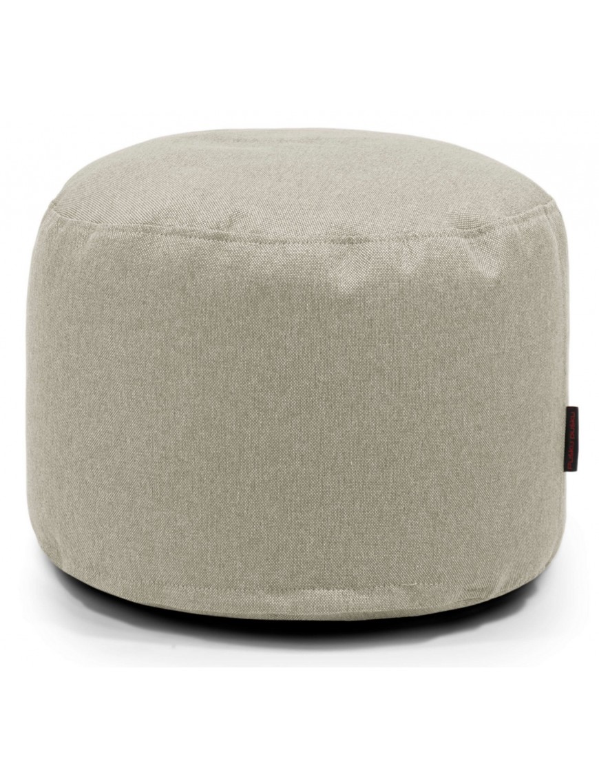 Pouf rond en tissu silver