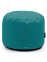 Pouf rond en tissu turquoise