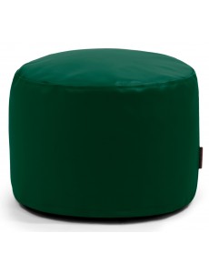 Pouf rond en simili cuir vert