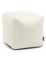 Pouf cube simili cuir blanc