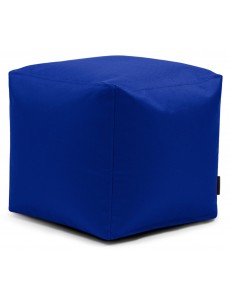 Pouf cube en tissu bleu