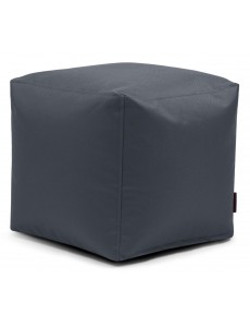 Pouf cube en tissu gris foncé