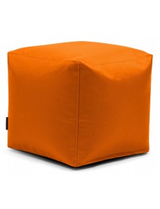 Pouf cube en tissu orange