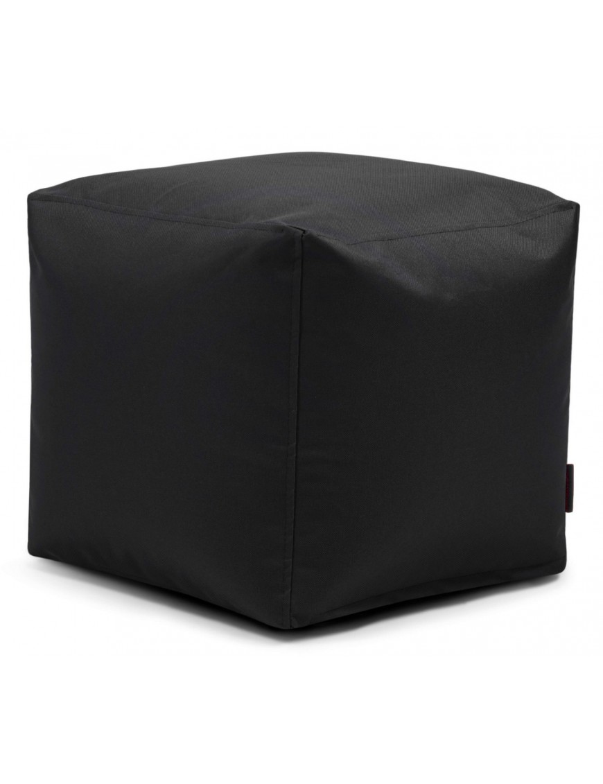 Pouf cube en tissu noir