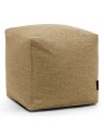 Pouf cube en tissu beige