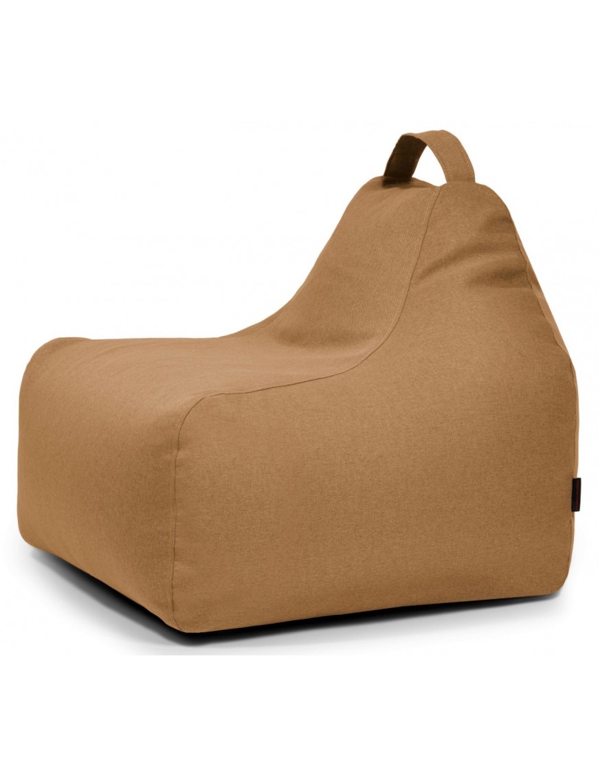 Pouf poire en tissu camel