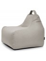 Pouf poire en tissu gris clair