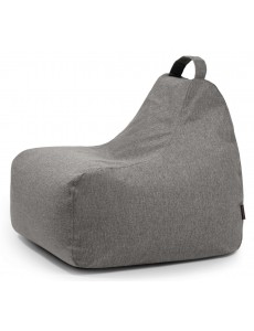 Pouf poire tissu gris clair