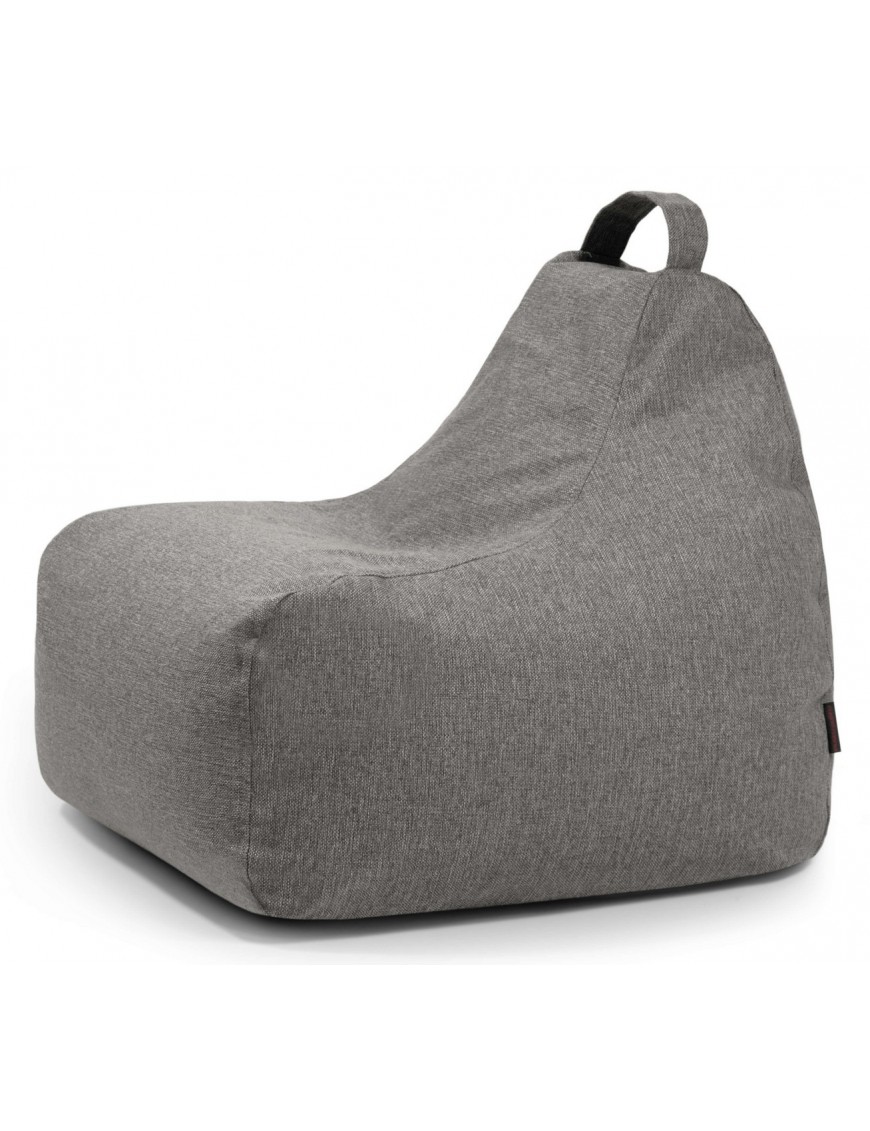Pouf poire tissu gris clair
