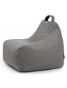 Pouf poire tissu gris clair