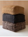 Pouf carré noir en coton - 60 x 60cm