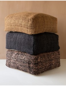 pouf carré en coton tacheté