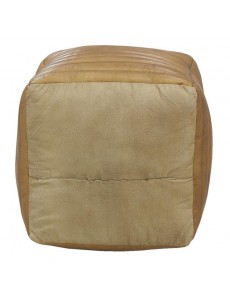 pouf cube en cuir marron