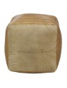 pouf cube en cuir marron