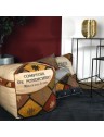 pouf ethnique cuir et coton kilim
