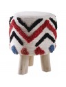 Pouf sur pieds - Coton ethnique - D30 x H40 cm