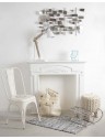 pouf sur pieds, laine et bois