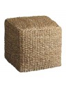 pouf cube en jonc de mer