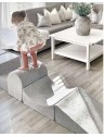 4 poufs modulables, aire de jeux enfant, gris
