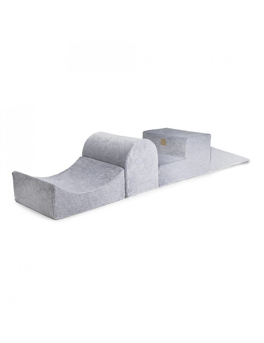 4 poufs modulables, aire de jeux enfant, gris
