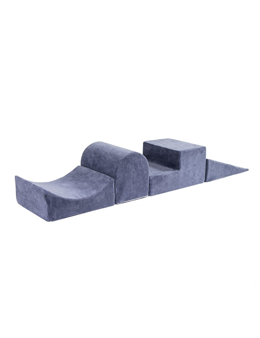 4 poufs modulables, aire de jeux enfant, bleu