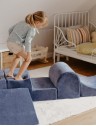4 poufs modulables, aire de jeux enfant, bleu