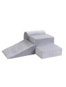 3 poufs modulables, aire de jeux enfant, gris