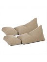ensemble 2 poufs + 2 coussins, taupe