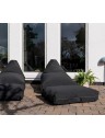 ensemble 2 poufs + 2 coussins, anthracite