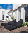 ensemble 2 poufs + 2 coussins, anthracite