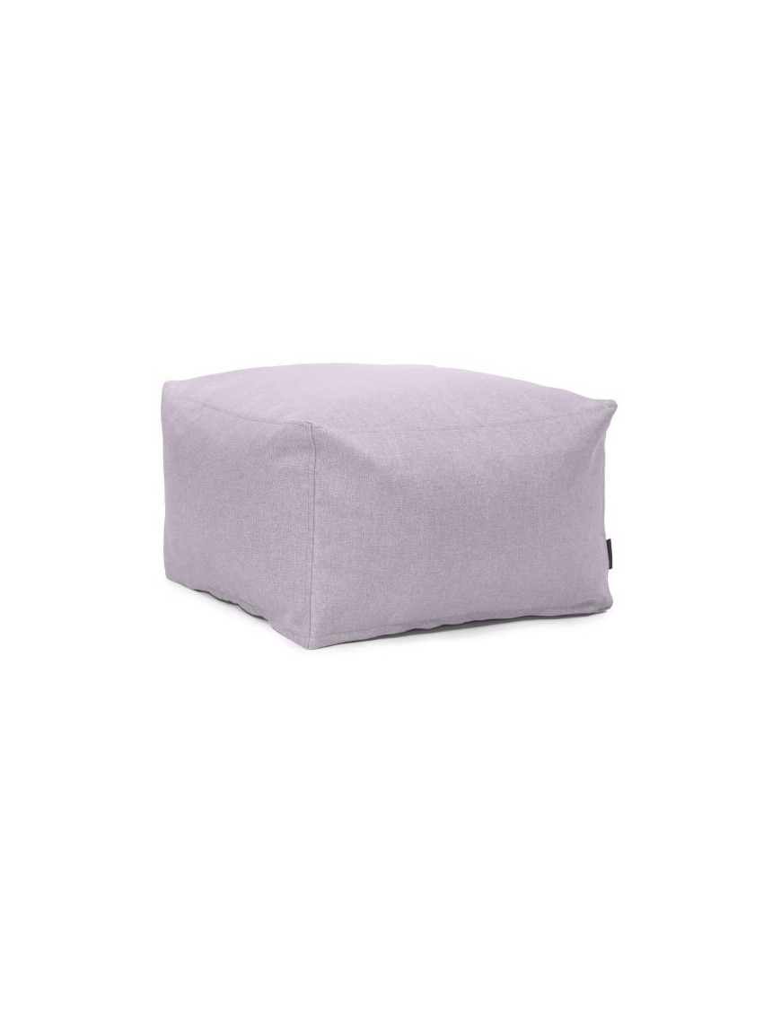 Pouf extérieur en tissu violet poudré